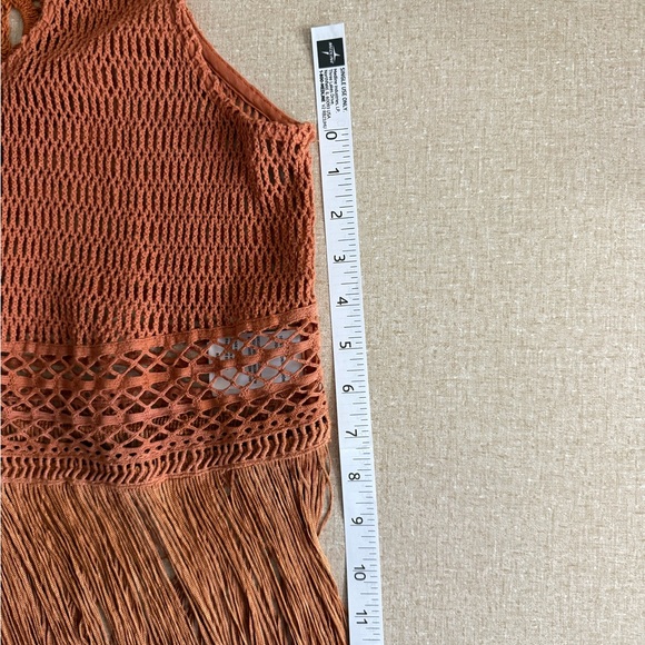 Idyllwind Rust Crochet Vest with Fringe - Picture 7 of 10